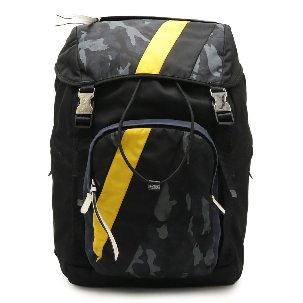 Prada Backpack Rucksack Daypack Camouflage NERO Black Yellow Multi